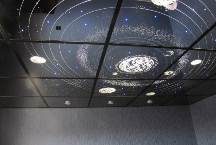 zrkadlová stropná konštrukcia hviezdna obloha