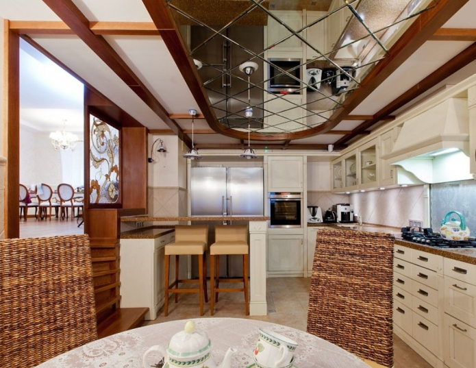 mutfakta aynalı tavan