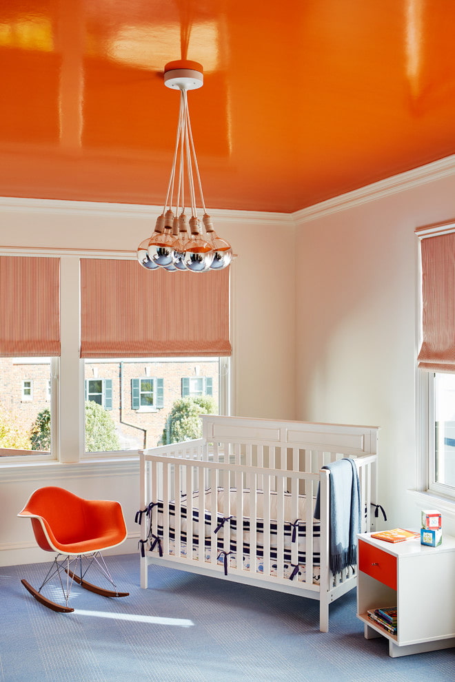 vải căng màu cam trong nội thất