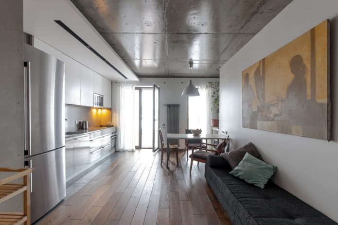 betona griesti virtuves interjerā