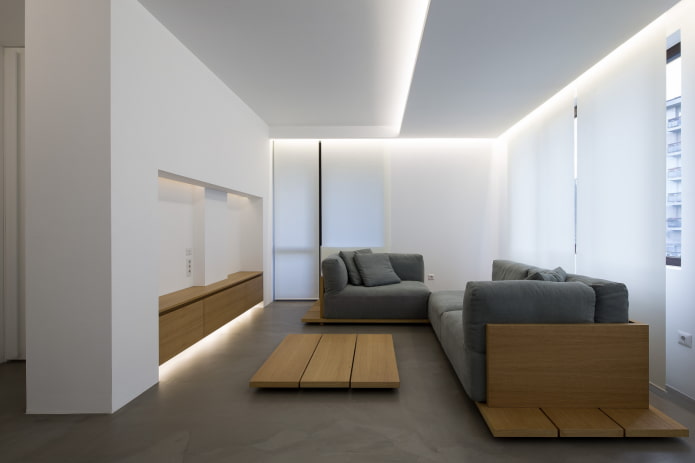 lubų dizainas minimalizmo stiliumi