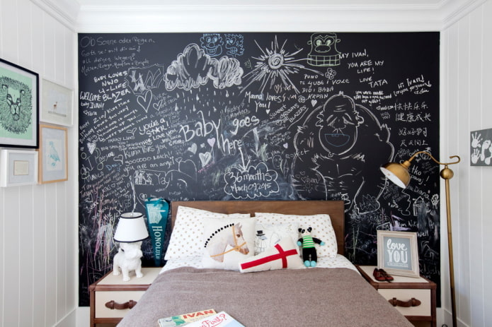 slate wall in a child's room