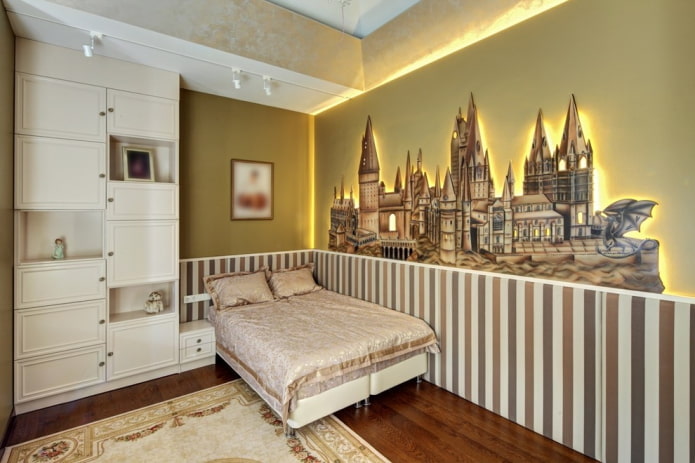 wall sticker in the form of a castle in the nursery