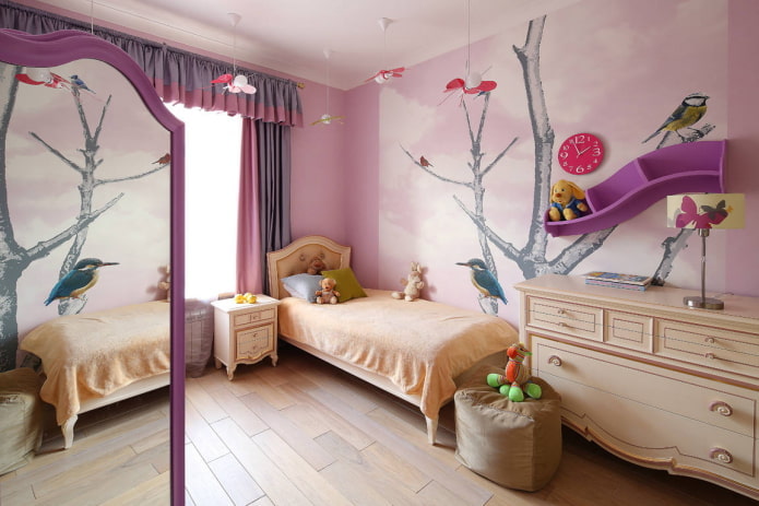 designul pereților din cameră pentru fată