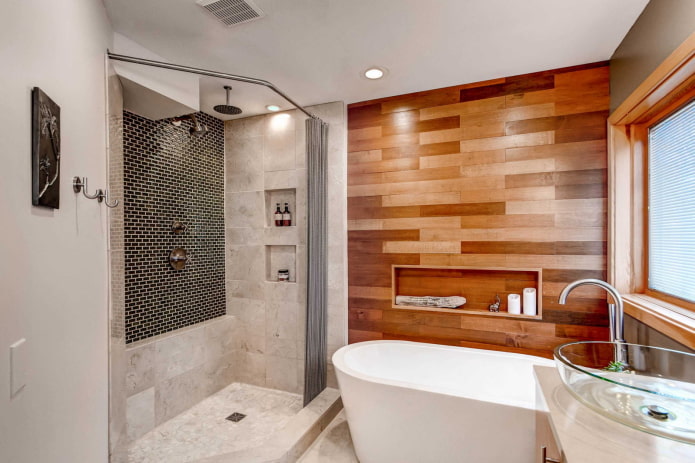 thiết kế tường nổi bật trong nội thất phòng tắm