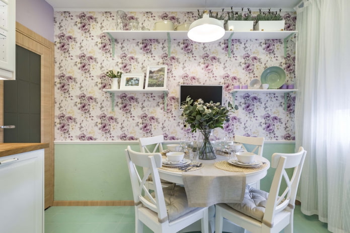 provence tarzında mutfak duvarlarının dekoru