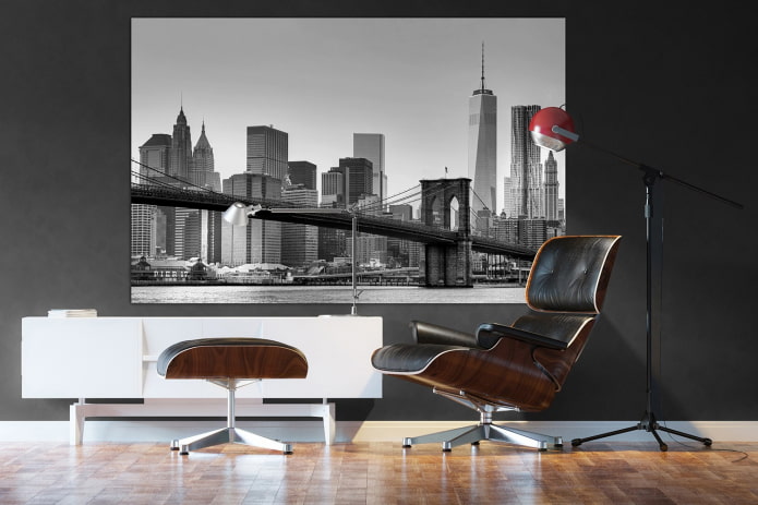 malba zobrazující New York v interiéru