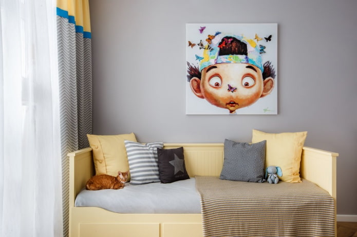 картината на стената във вътрешността на детската стая
