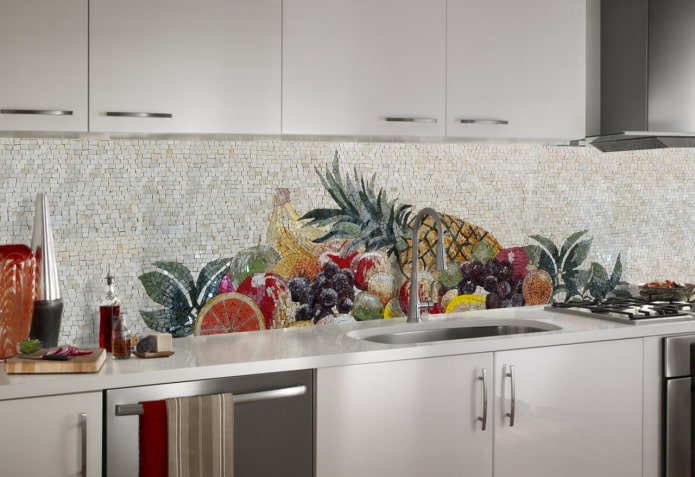panel na fartuchu kuchennym we wnętrzu