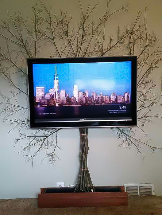 decoració de cables de la TV
