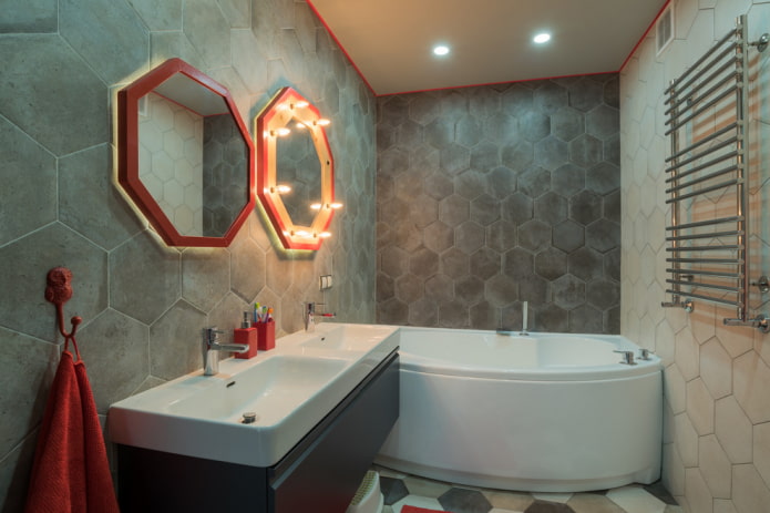 огледала за баня в стил таванско помещение