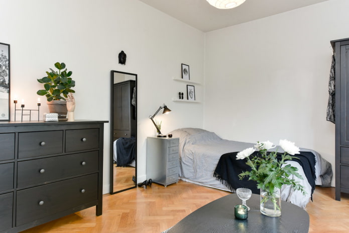 skandinavisk stil soveværelse spejl