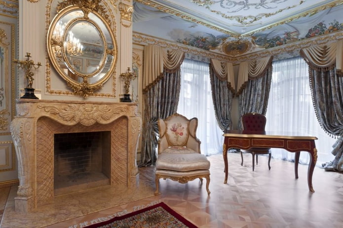 gương trong văn phòng theo phong cách baroque