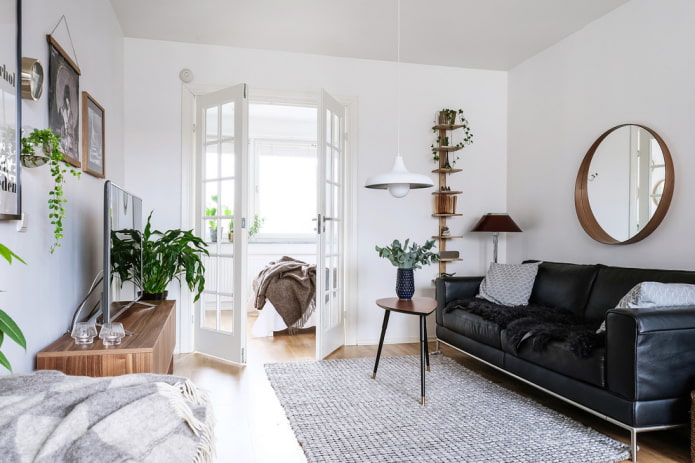 ruang tamu dalam gaya Scandinavia