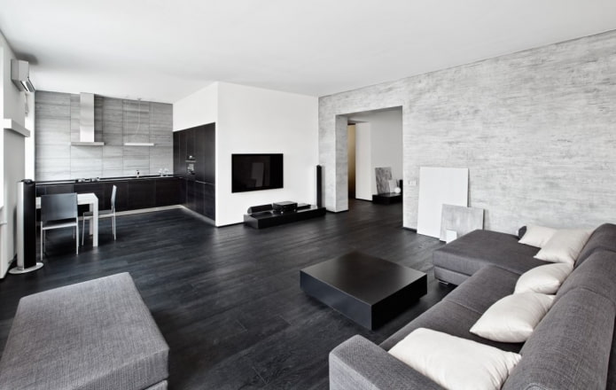 vægdekoration i interiøret i stil med minimalisme