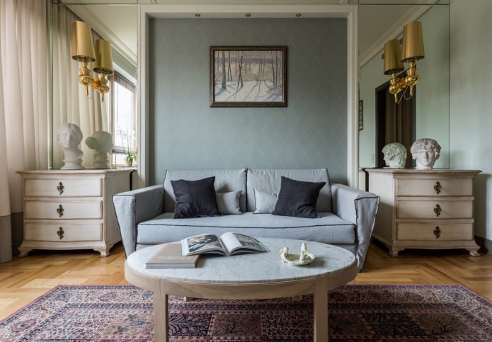 ovalt sofabord i interiøret