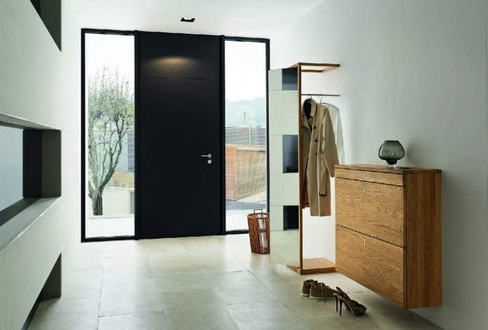 model vstupních dveří ve stylu minimalismu