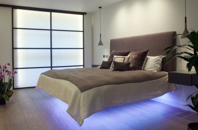 flydende effekt seng med belysning