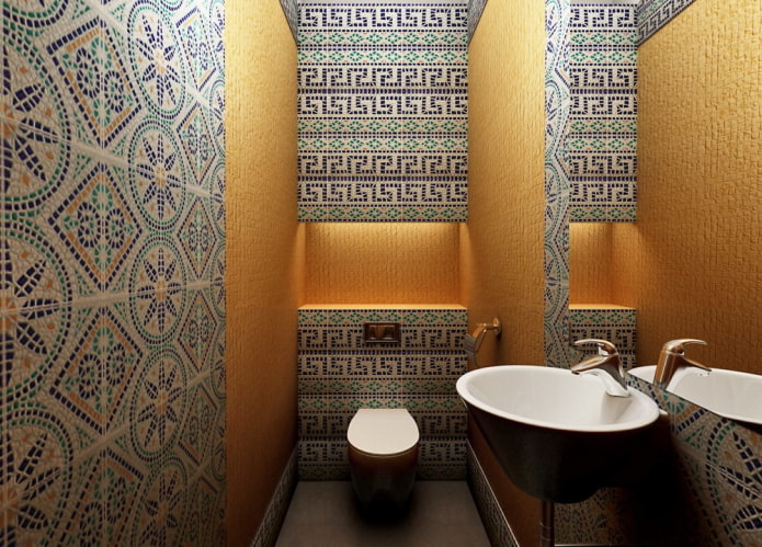 tuvaletin iç kısmındaki mozaik