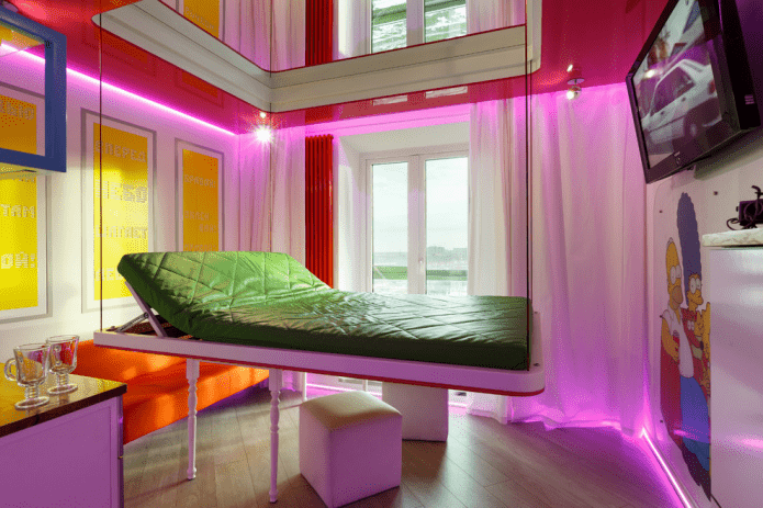 hangende bed-transformator in het interieur