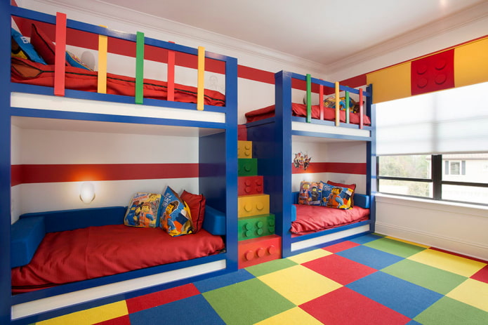 poschodová modelka v detskej izbe pre chlapcov