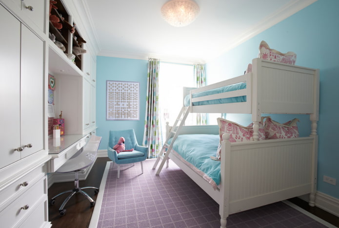 mô hình giường tầng trong nhà trẻ cho bé gái