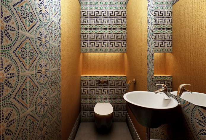 Marokas mozaīkas flīzes vannas istabā