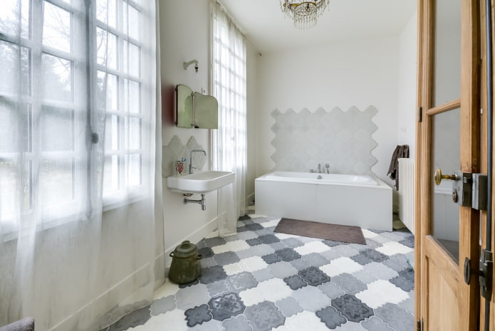 podea cu gresie pentru baie
