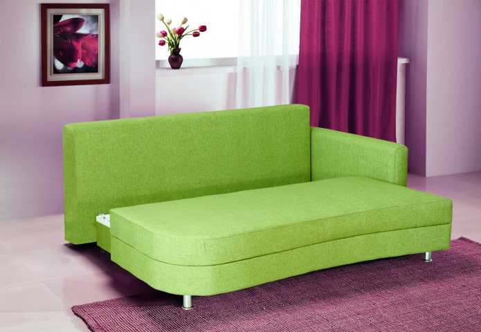 sofa euroknyga žalia interjere