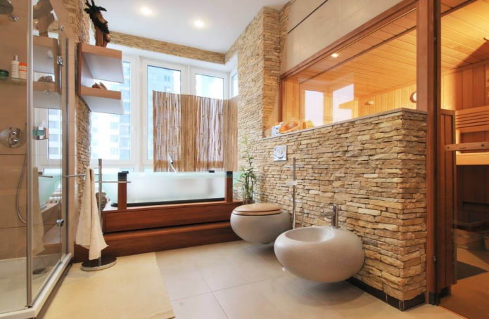 interjero tualetinis dubuo pagamintas iš dekoratyvinio akmens