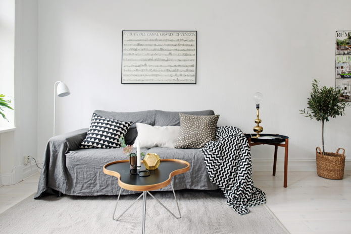 skandinaavinen tyyli sohvan päällinen