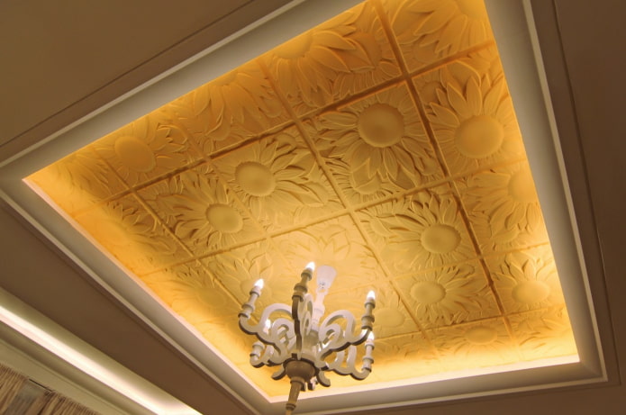 carreaux de plâtre au plafond à l'intérieur