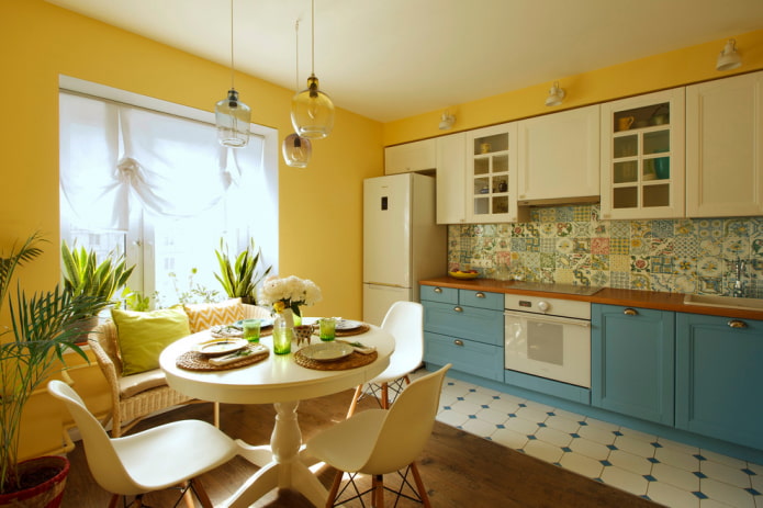 kết hợp giữa laminate và gạch trong nội thất của nhà bếp