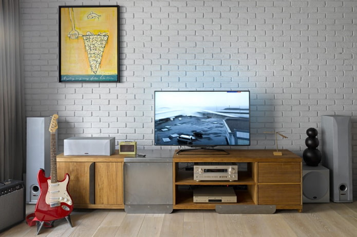 podlahový stojan na TV v interiéri