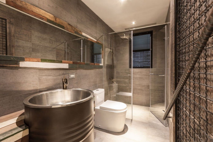 design del bagno in stile loft