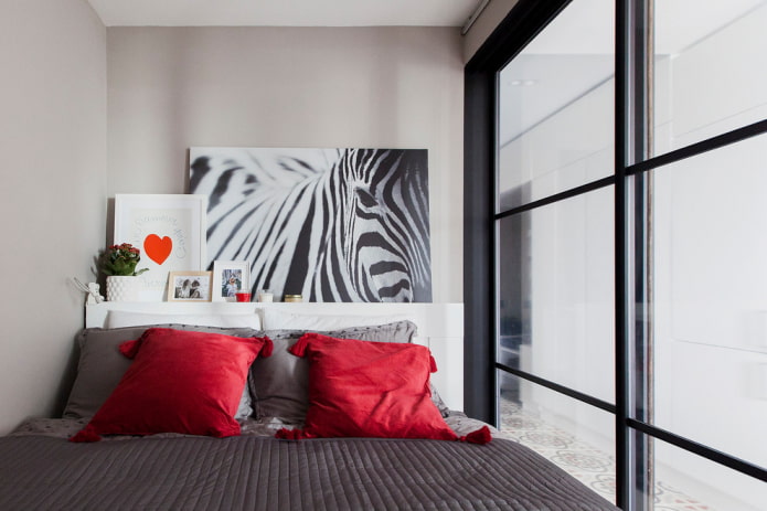 дизайн на спалня в интериора на апартамент от 35 квадрата