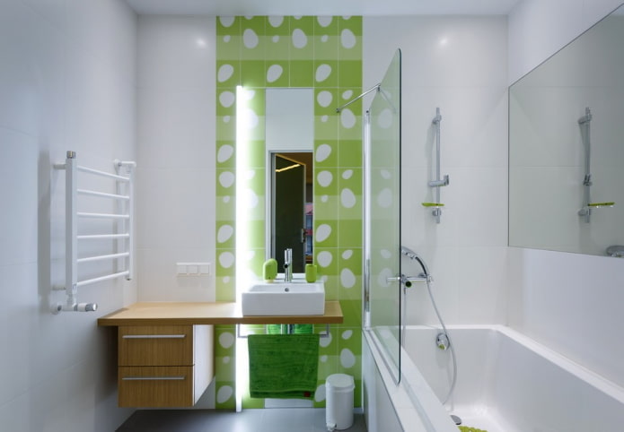 thiết kế nội thất phòng tắm với gam màu trắng