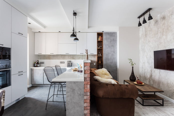 Obývací pokoj kombinovaný s kuchyní