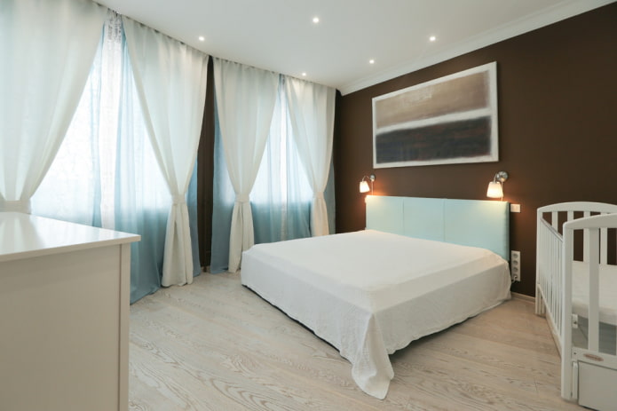 design dormitor în interiorul unui apartament de 70 de pătrate
