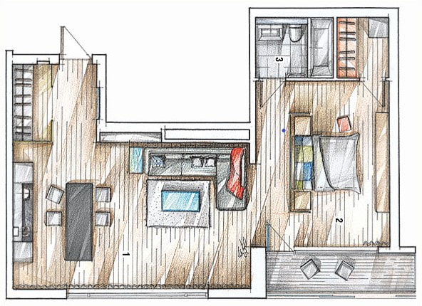 dzīvokļa plānojums 70 kvadrāti
