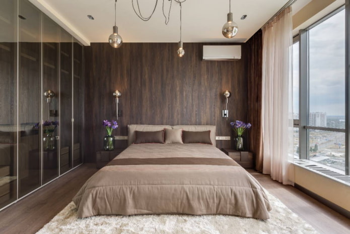 تصميم غرفة نوم في المناطق الداخلية لشقة من 100 مربع
