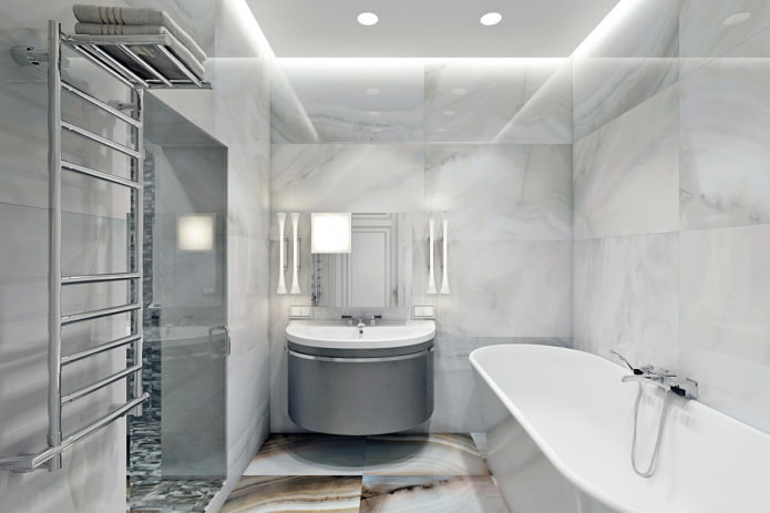 ontwerp van een badkamer in het interieur van een appartement van 100 vierkanten