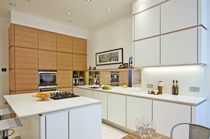 kuchyňský design v interiéru bytu o rozloze 100 čtverečních