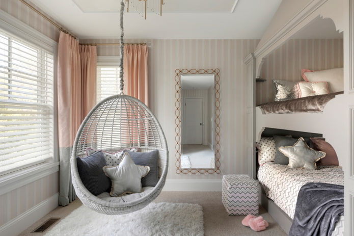 iki kız için yatak odası tasarımı