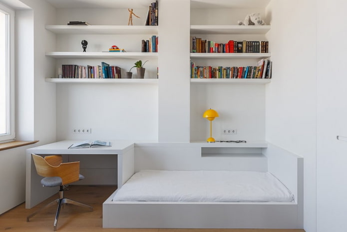 chambre pour une adolescente dans le style du minimalisme
