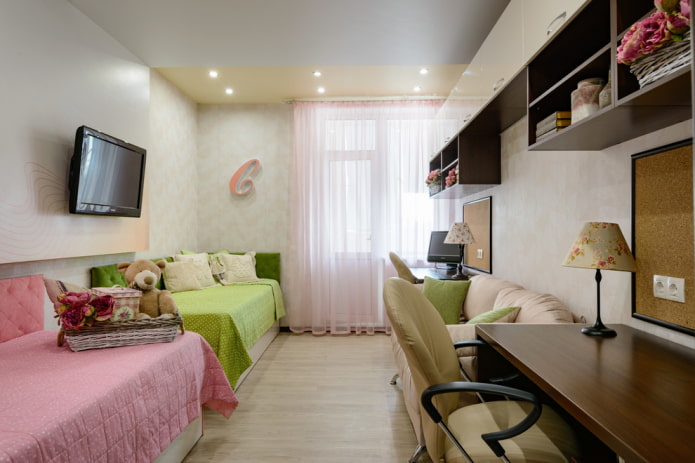 soveværelse design til to piger skolepiger