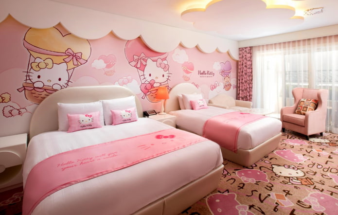 disseny de dormitori per a dues noies
