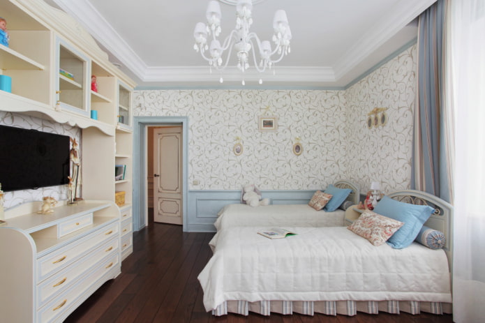 design della camera da letto per due ragazze adolescenti