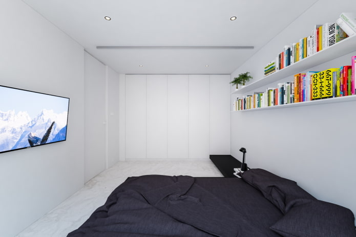 camera da letto per un adolescente nello stile del minimalismo