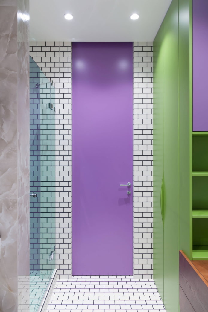 Fioletowo-zielona łazienka